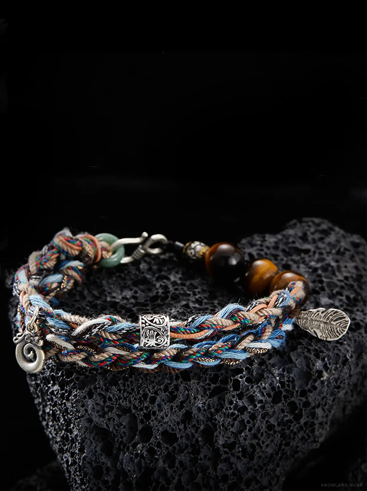 Tiger Eye & Sterling Silver Cord Bracelet