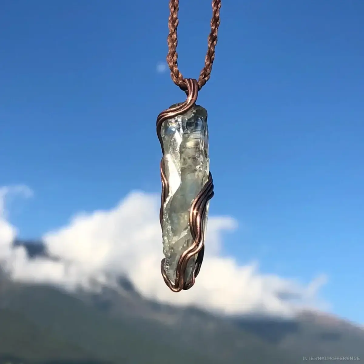 White Clear Quartz & Copper Necklace