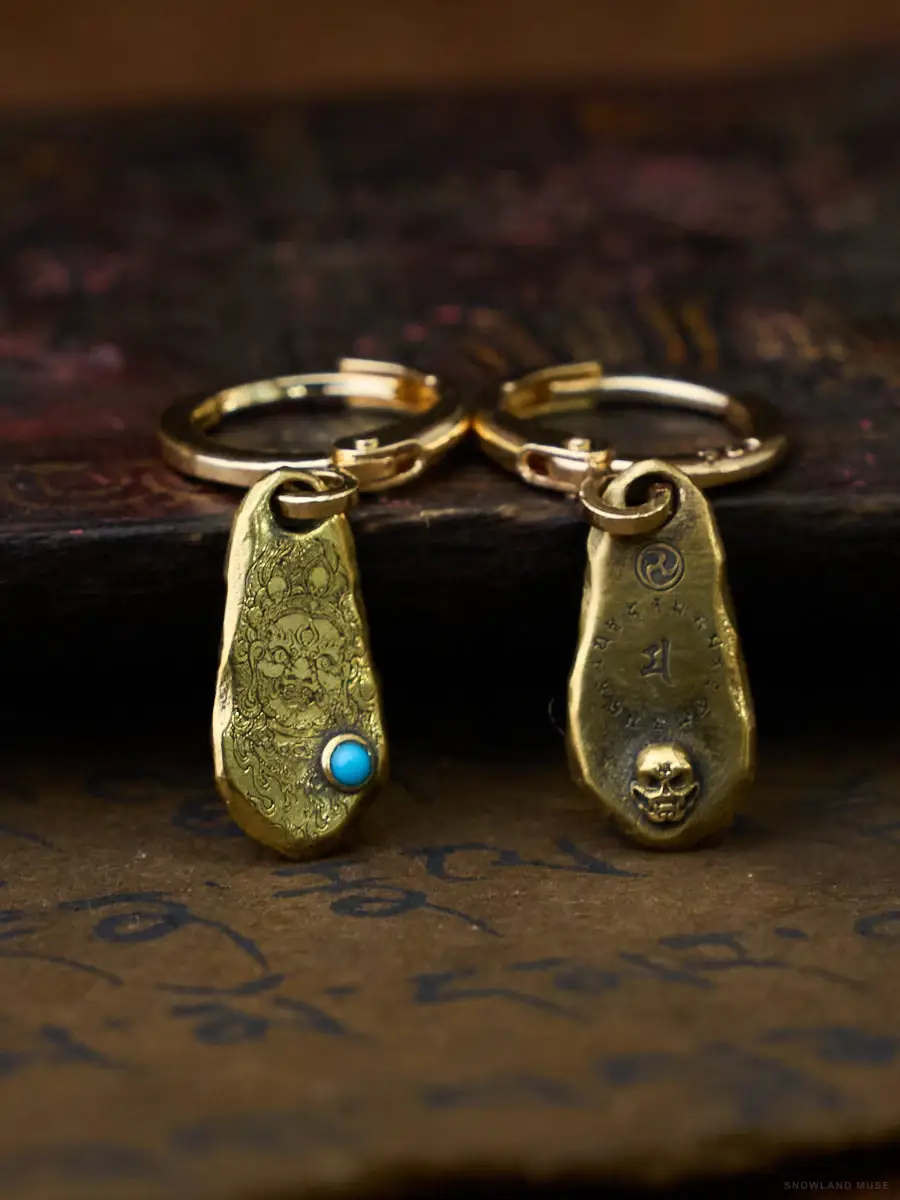 Turquoise, Sterling Silver & Copper Drop Earrings
