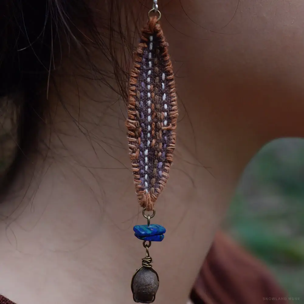 Lapis Lazuli & Brass Earrings