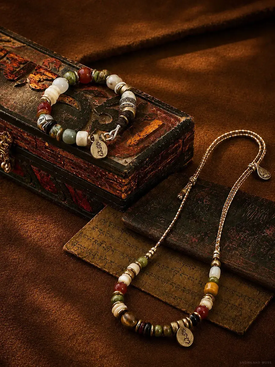Turquoise, Cinnabar & Tiger Eye Necklace