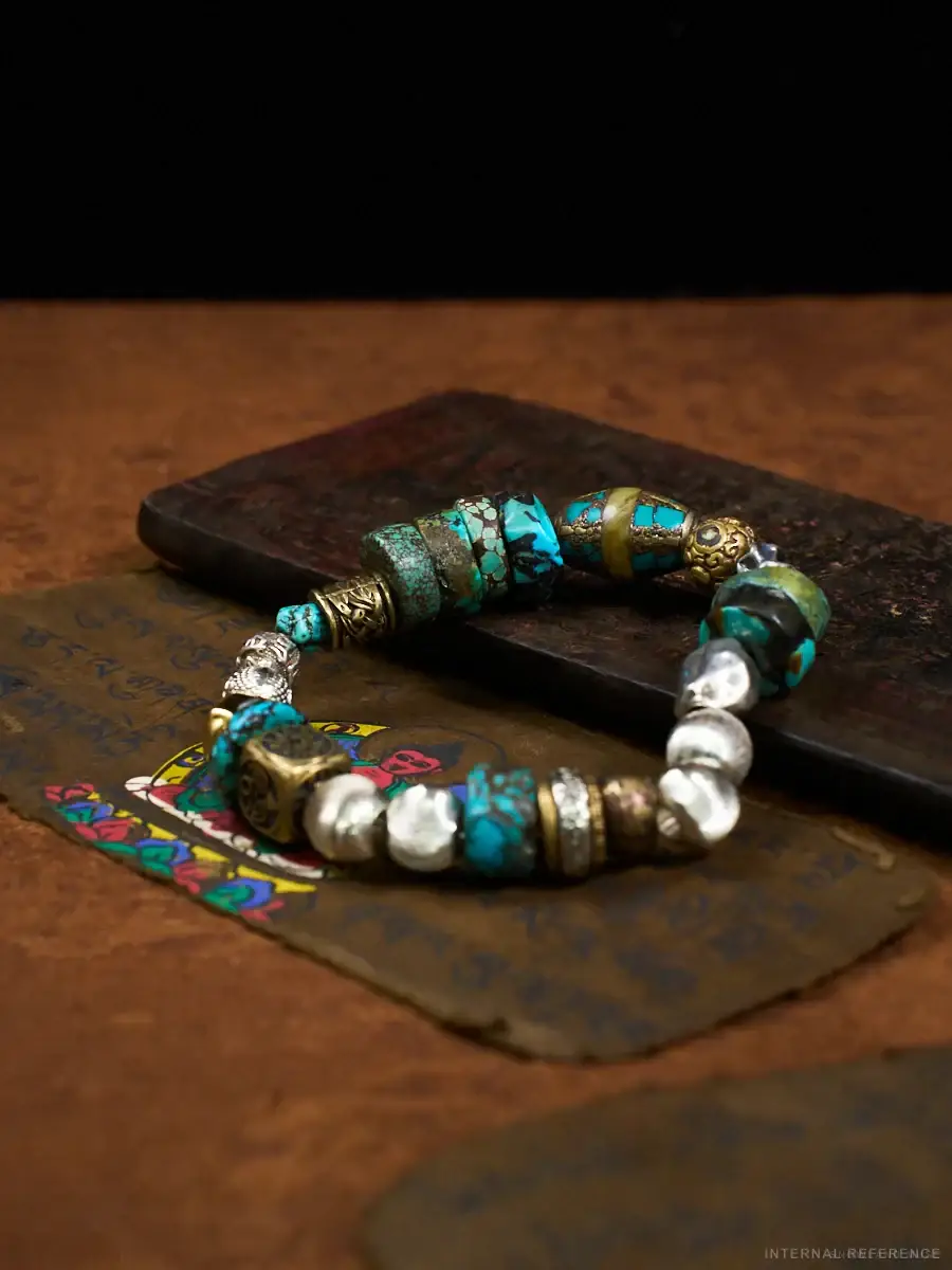 Turquoise & Brass Bracelet