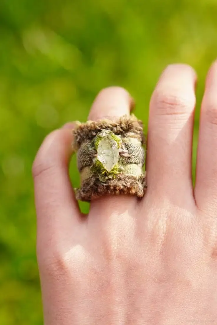 Clear Quartz Woven Ring