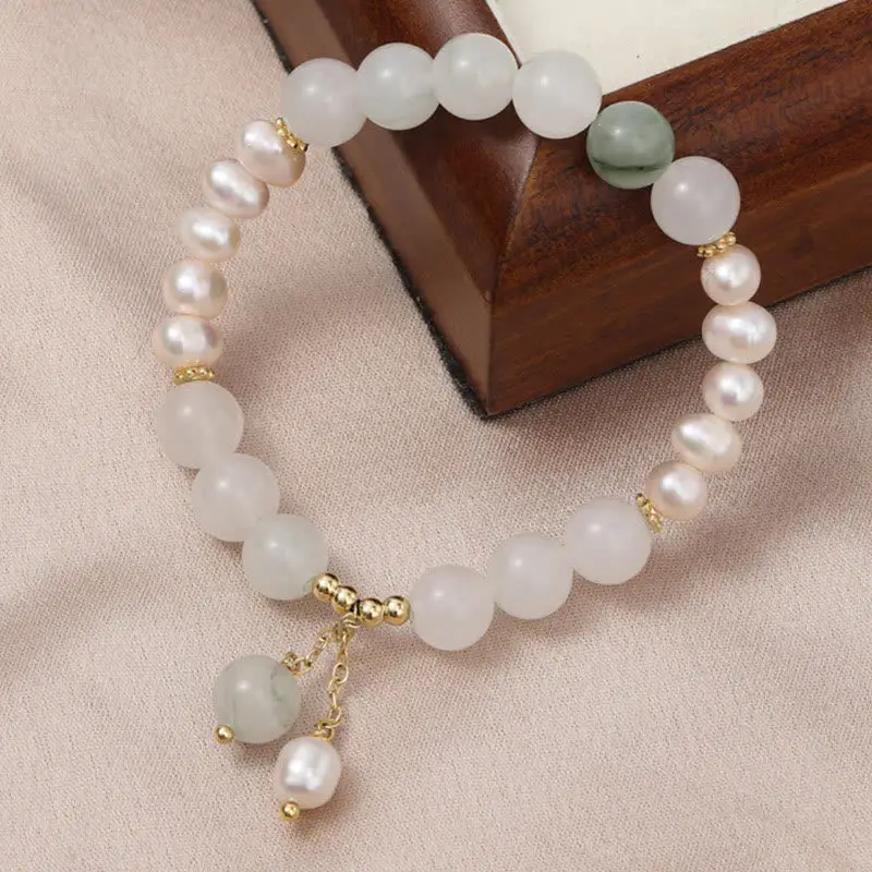 Tianshan Jade & Pearl Bracelet