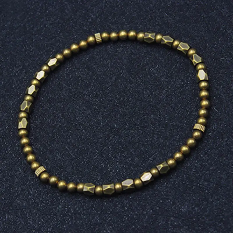 Distressed Copper & Brass Bead Bracelet