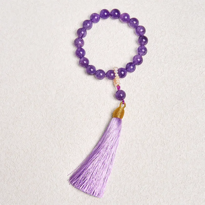 Amethyst Meditation Tassel Bracelet · view 1