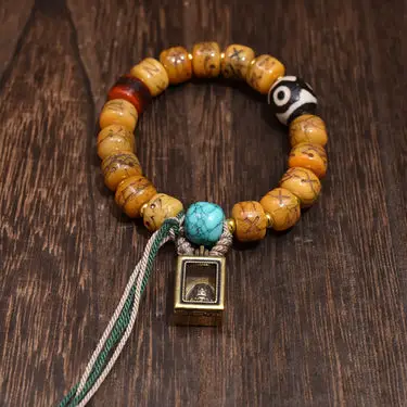 Dzi-Style & Bone Bead Bracelet