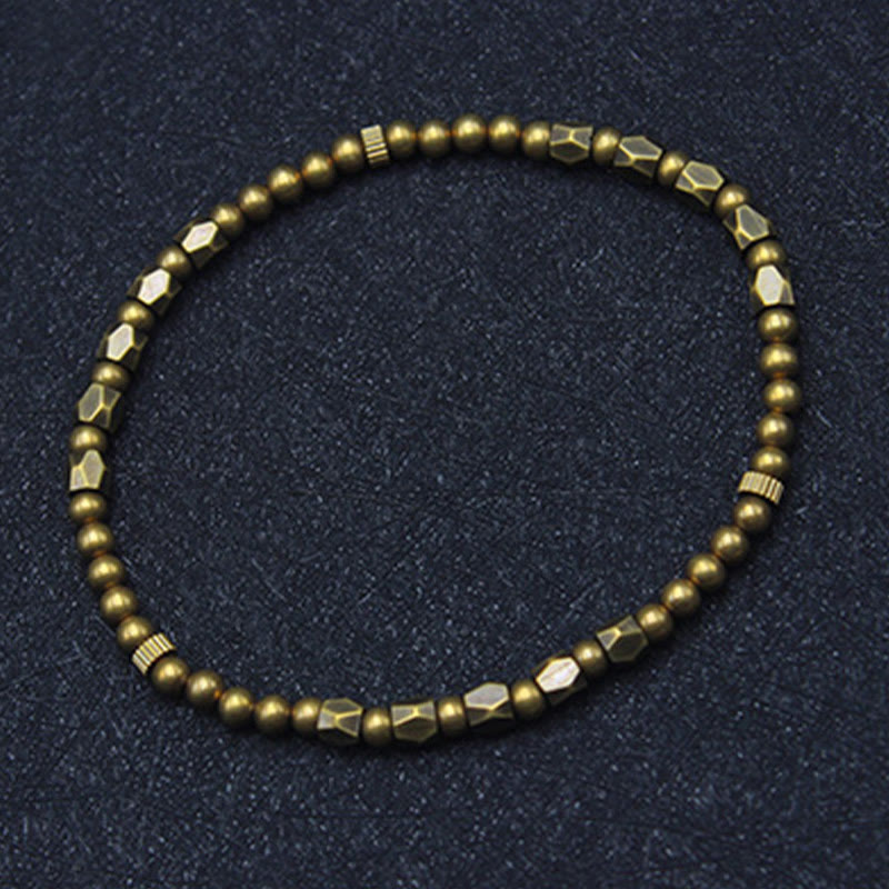 Distressed Copper & Brass Bead Bracelet