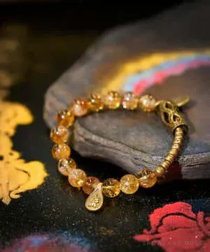 Citrine & Brass Bracelet