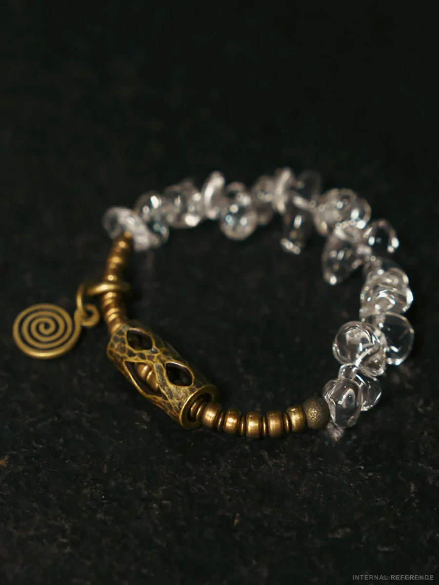 Clear Quartz & Brass Bracelet · view 1