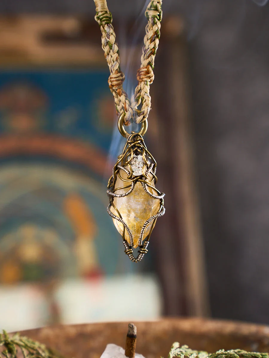 Clear Quartz, Smoky Quartz & Amethyst Necklace