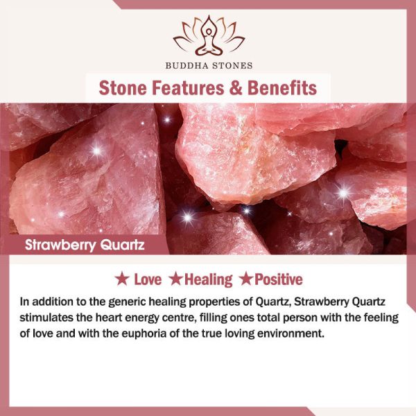 Snowland Muse Natural Strawberry Quartz Amethyst Citrine Beads Love Key Chain Hanging Decoration - Image 6