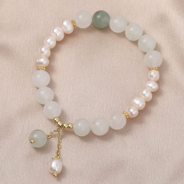 Luck and Happiness Tianshan Jade Pearl Bracelet - Image 3