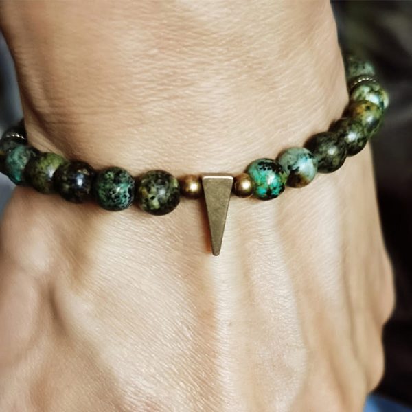 Snowland Muse Vintage Distressed Design Turquoise Copper Balance Bracelet - Image 5