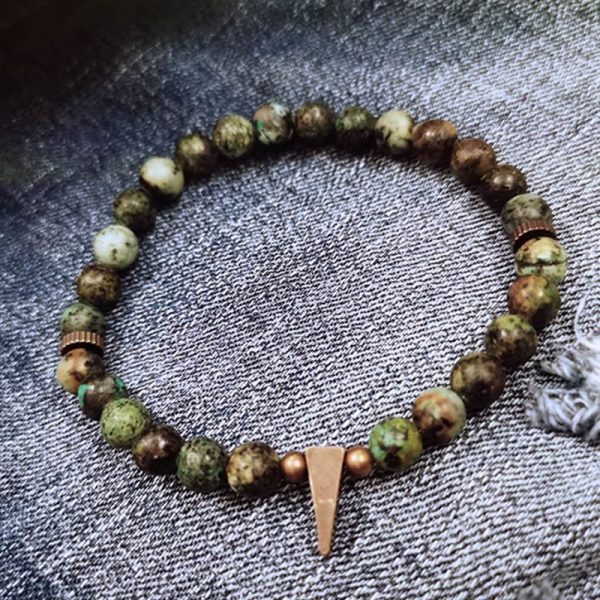 Snowland Muse Vintage Distressed Design Turquoise Copper Balance Bracelet - Image 2