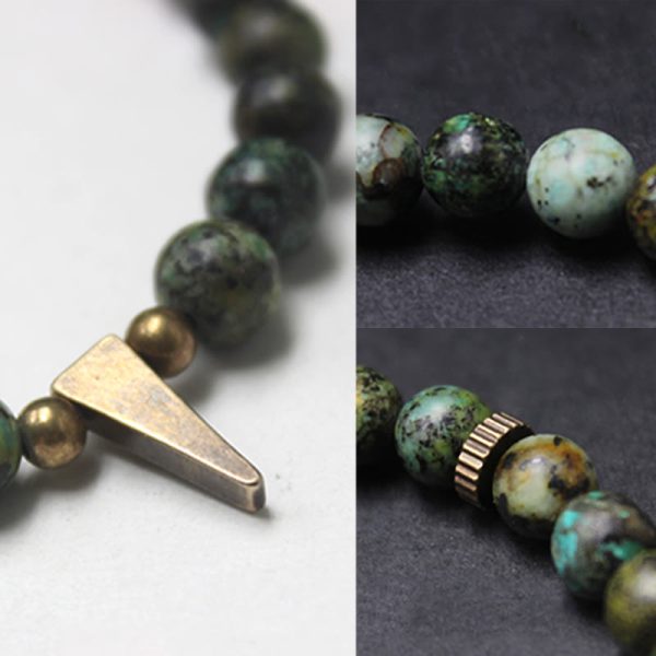 Snowland Muse Vintage Distressed Design Turquoise Copper Balance Bracelet - Image 6
