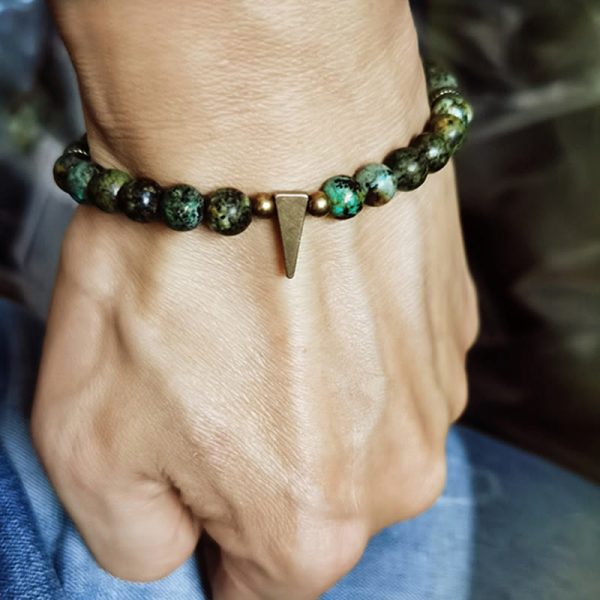 Snowland Muse Vintage Distressed Design Turquoise Copper Balance Bracelet - Image 4