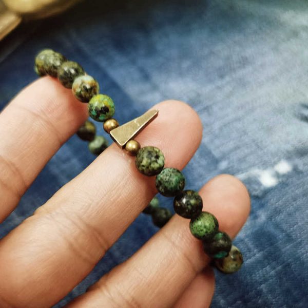 Snowland Muse Vintage Distressed Design Turquoise Copper Balance Bracelet - Image 3