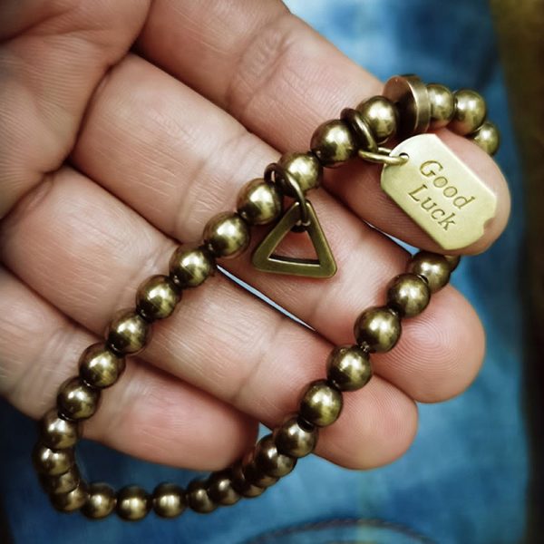 Snowland Muse Retro Pure Copper Brass Luck Bracelet - Image 5