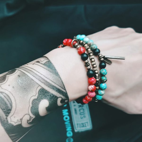 Snowland Muse Retro Distressed Irregular Design Copper Brass Luck Bracelet - Image 7