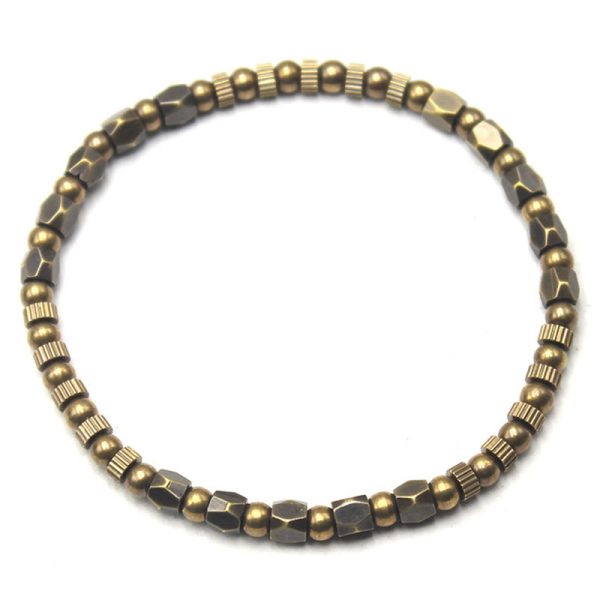 Snowland Muse Retro Distressed Irregular Design Copper Brass Luck Bracelet - Image 11