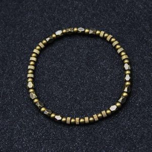 Snowland Muse Retro Distressed Irregular Design Copper Brass Luck Bracelet