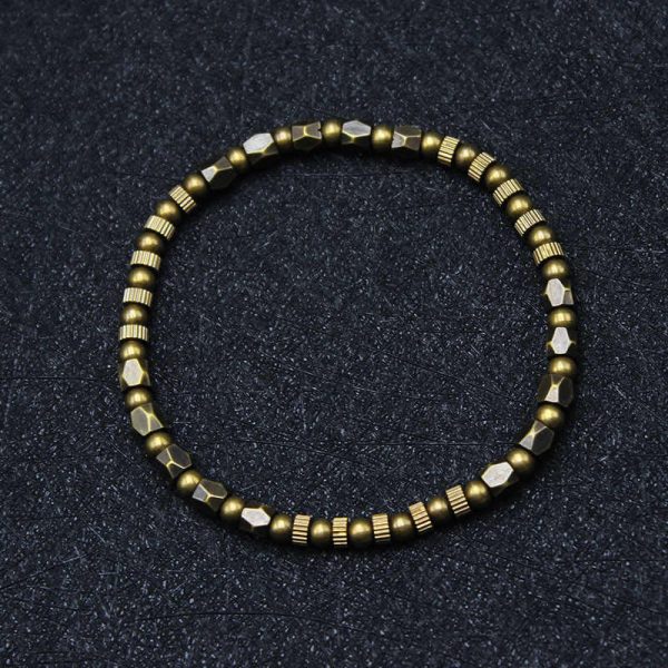Snowland Muse Retro Distressed Irregular Design Copper Brass Luck Bracelet