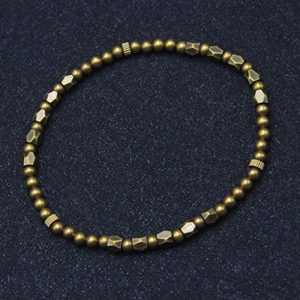 Snowland Muse Vintage Distressed Simple Design Copper Brass Beads Wealth Bracelet