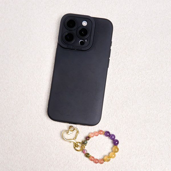 Snowland Muse Natural Strawberry Quartz Amethyst Citrine Beads Love Key Chain Hanging Decoration - Image 3