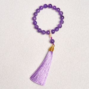 Snowland Muse Natural Amethyst Beads Meditation Tassels Bracelet