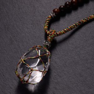 ENERGY ESSENCE OF SOUL RECOVERY CLEAR QUARTZ PENDANT WITH LAPIS LAZULI AND STERLING SILVER